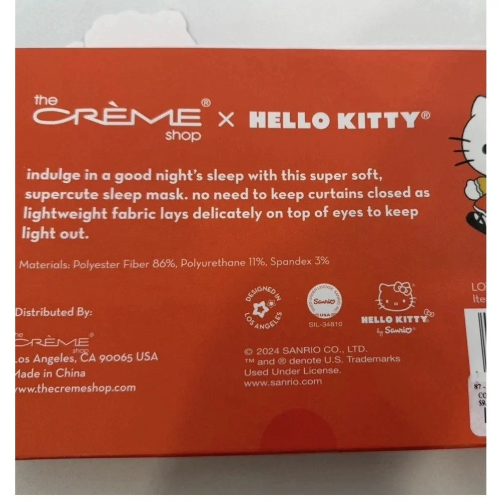 Creme Shop X Hello Kitty Halloween Sleep Mask Limited Edition Orange Candy NEW!